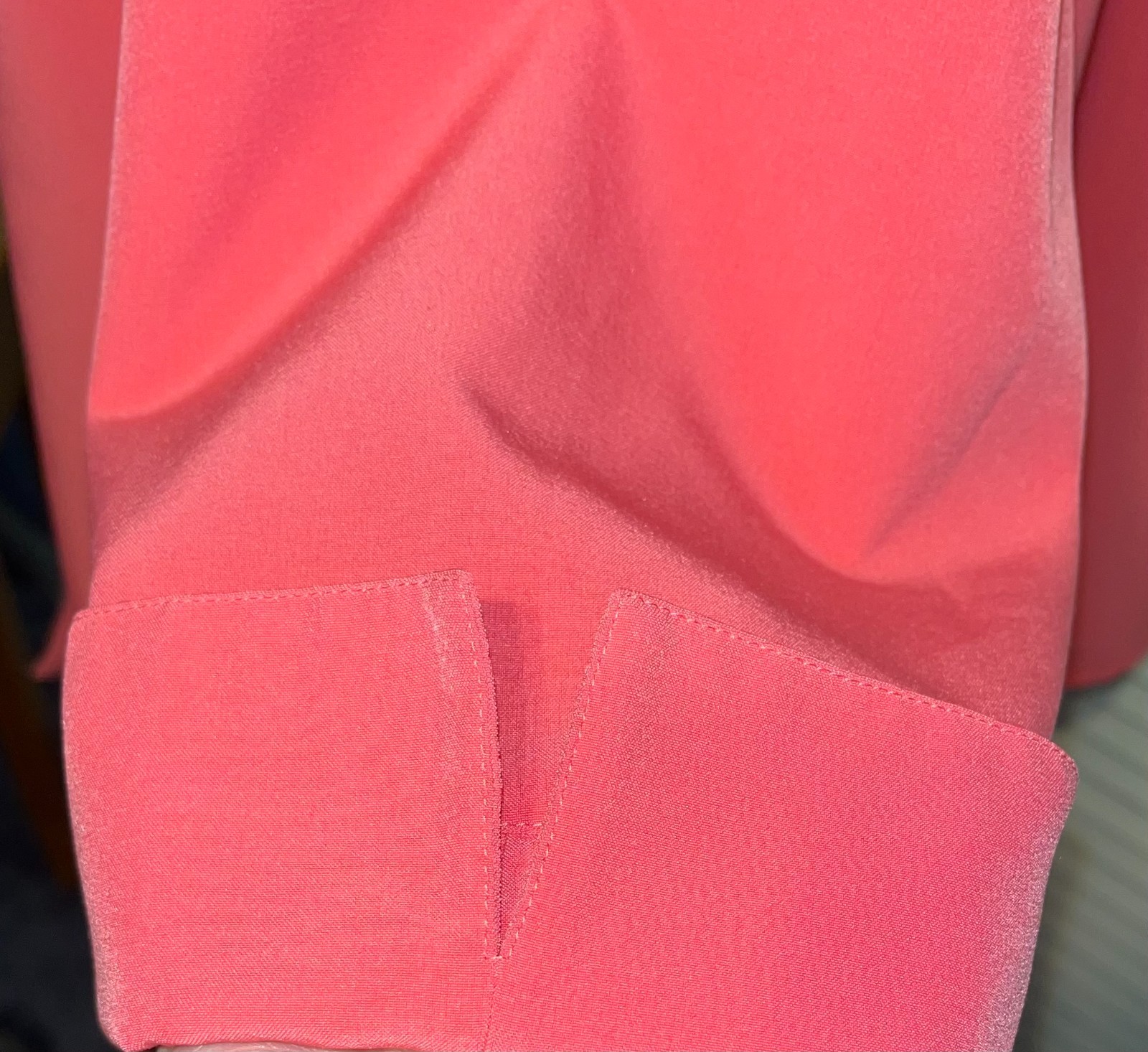 EUC Maggie Barnes ~ 3X 26/28 ~ Coral Salmon ~ Shirt Top, Blouse ~ 3/4 Sleeves