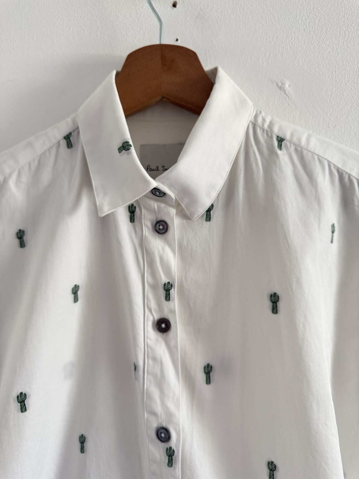 Paul Smith x Gufram Shirt Womens 38 Large Blouse White Cactus Print Button Up