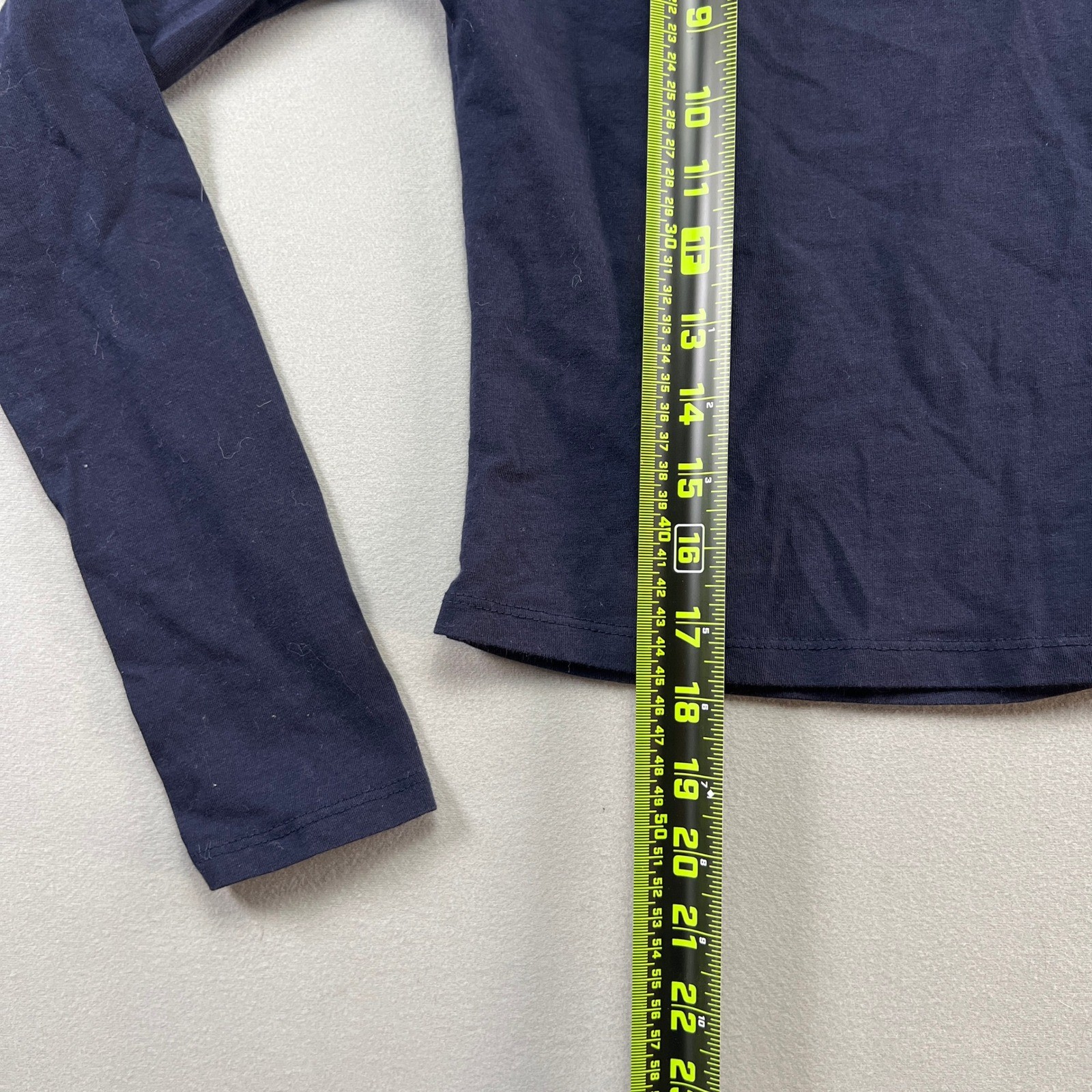 Active USA Cropped Top Womens Medium Navy Blue Cotton Stretch Athletic Training