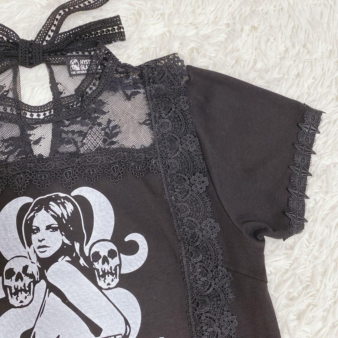 Hysteric Glamour WITCH GIRL Lace Ribbon T-Shirt Black Free Size Y2K Gothic