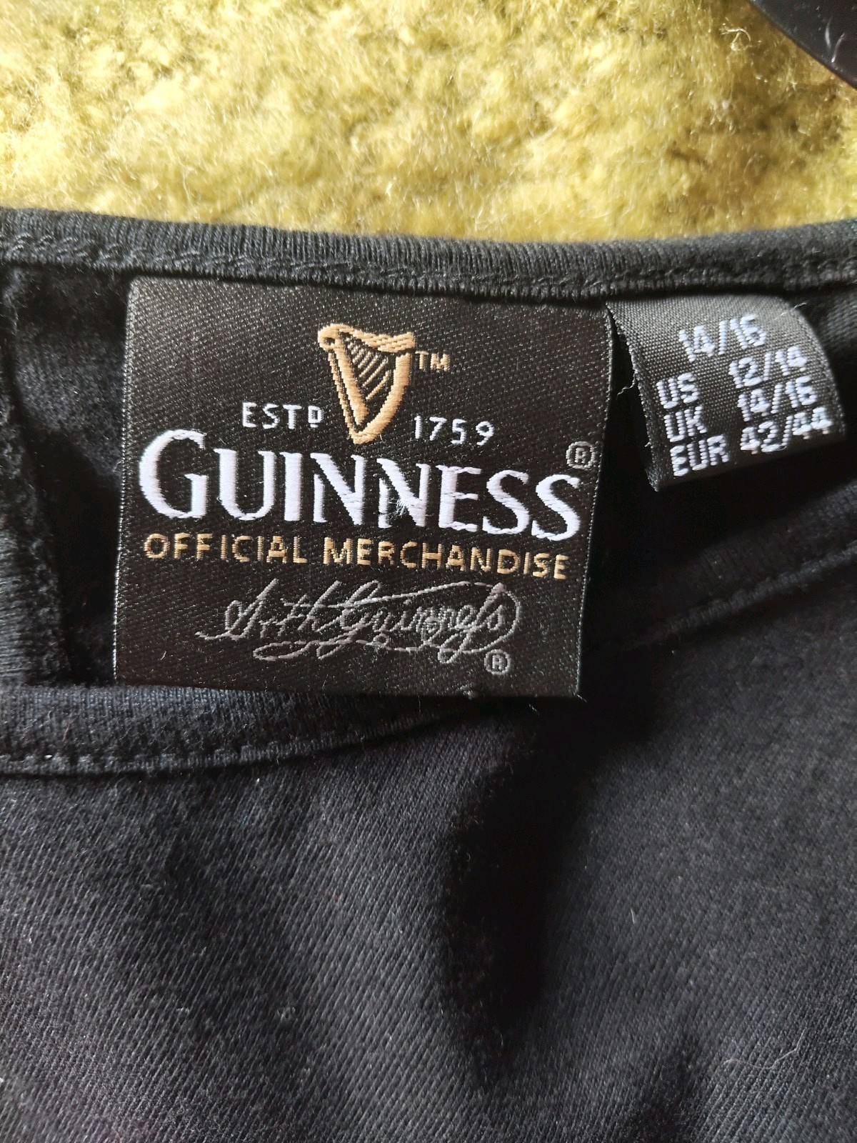 🖤 Fab GUINNESS Official Merchandise T-shirt Gorgeous Toucan Print ~ UK 14-16 🖤