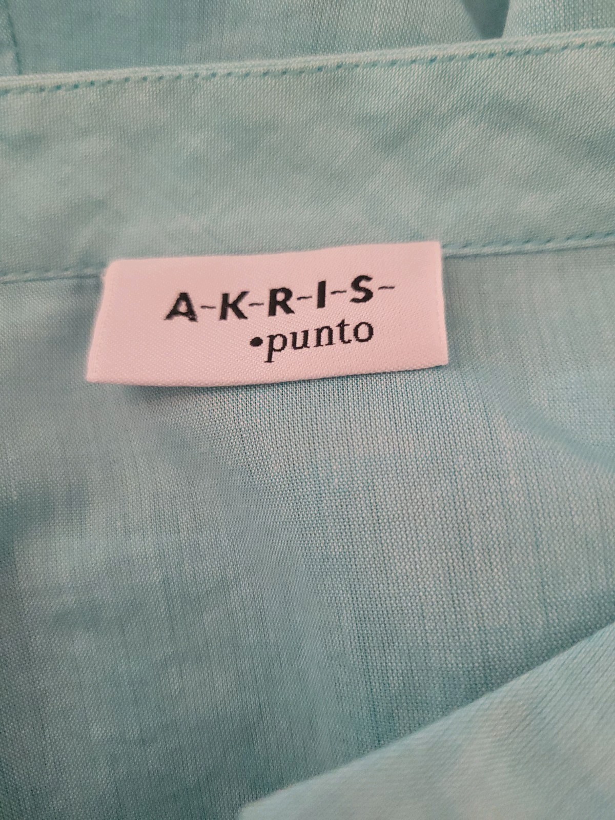 Akris Punto Cotton Silk Tunic Blouse Blue Quiet Luxury Designer Top Size 10