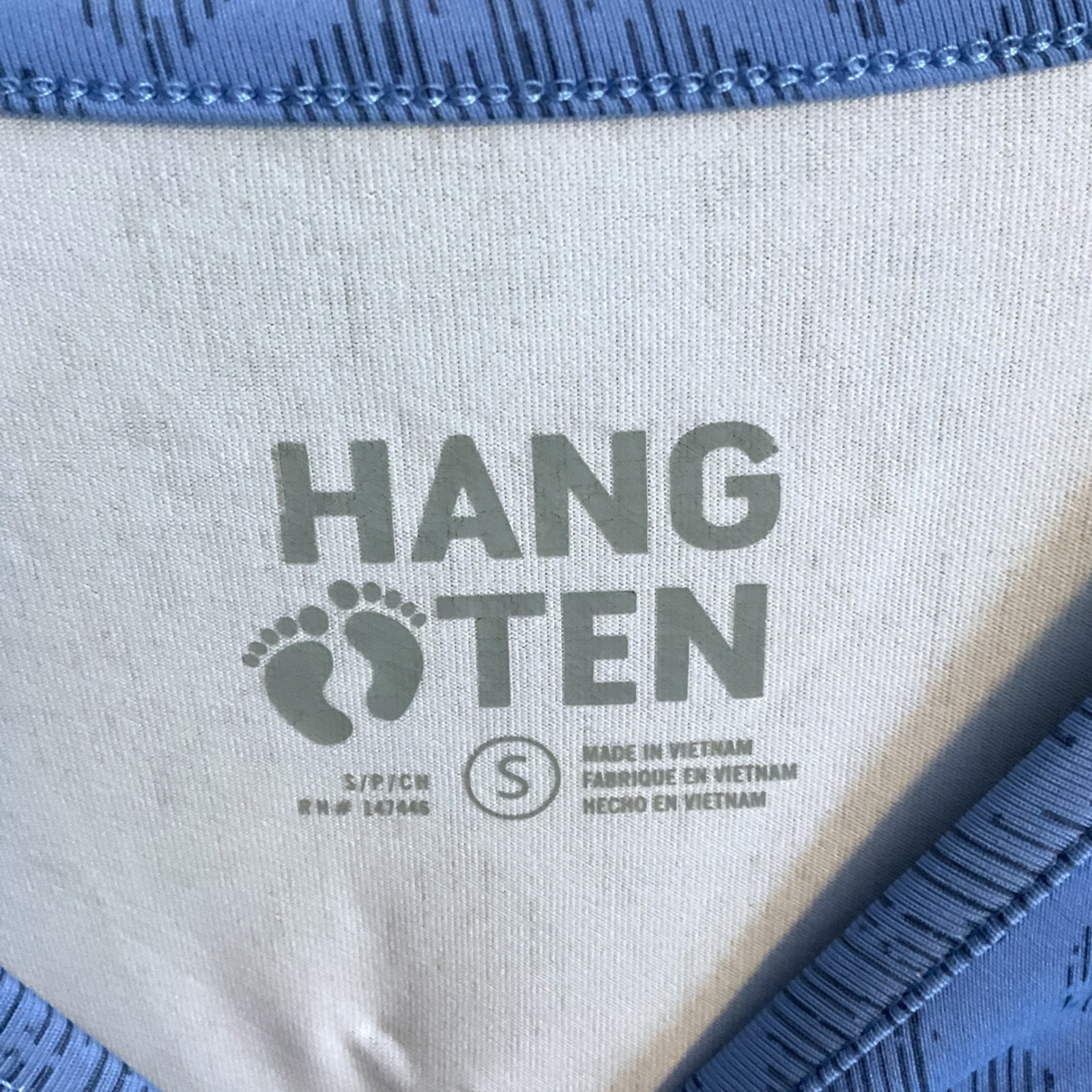 Hang Ten Sun Protection Swim Shirt Womens Size S Long Sleeve Blue Diamond Surf