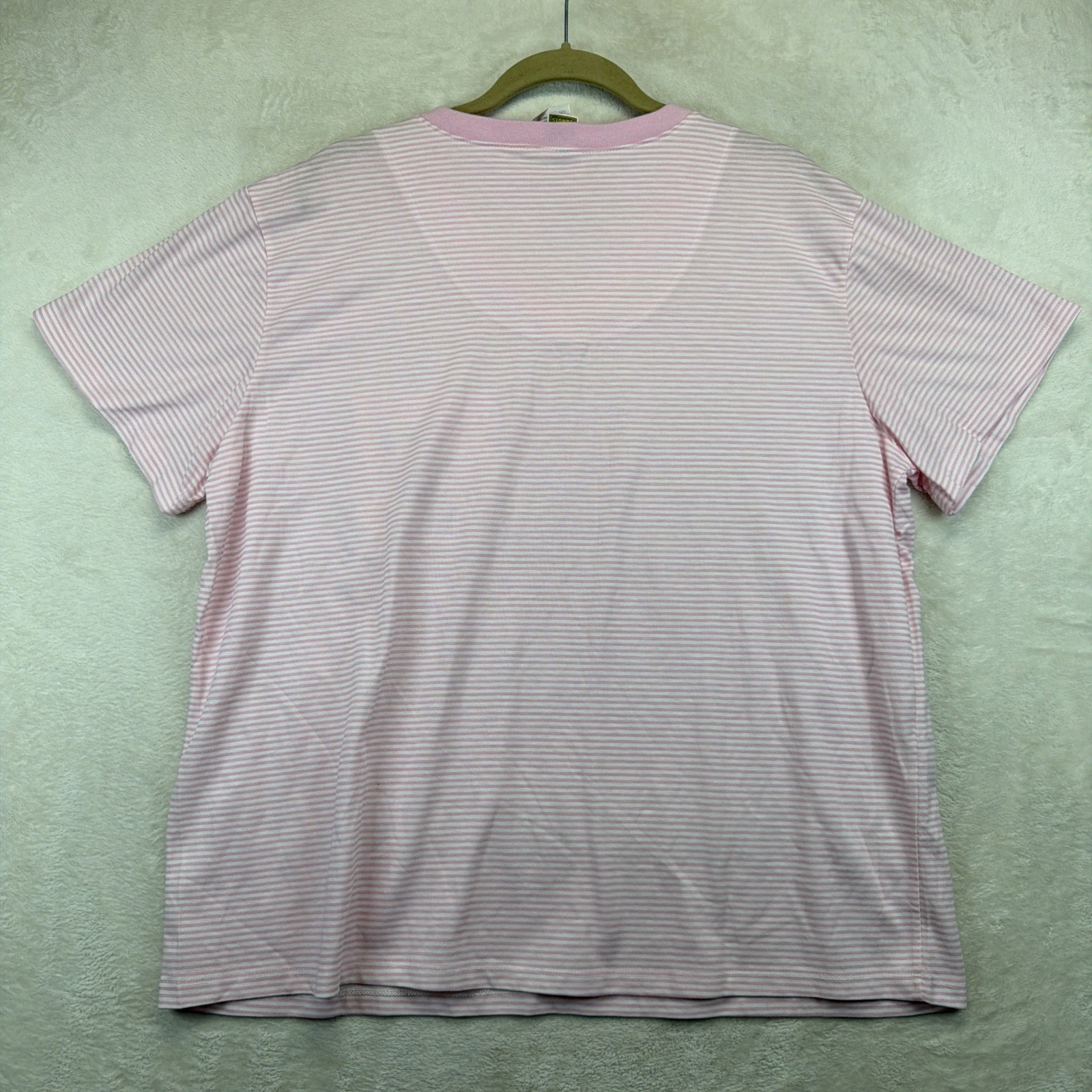 Snoopy Peanuts Pocket Tee NWT Pink Stripe V Neck Women’s XL