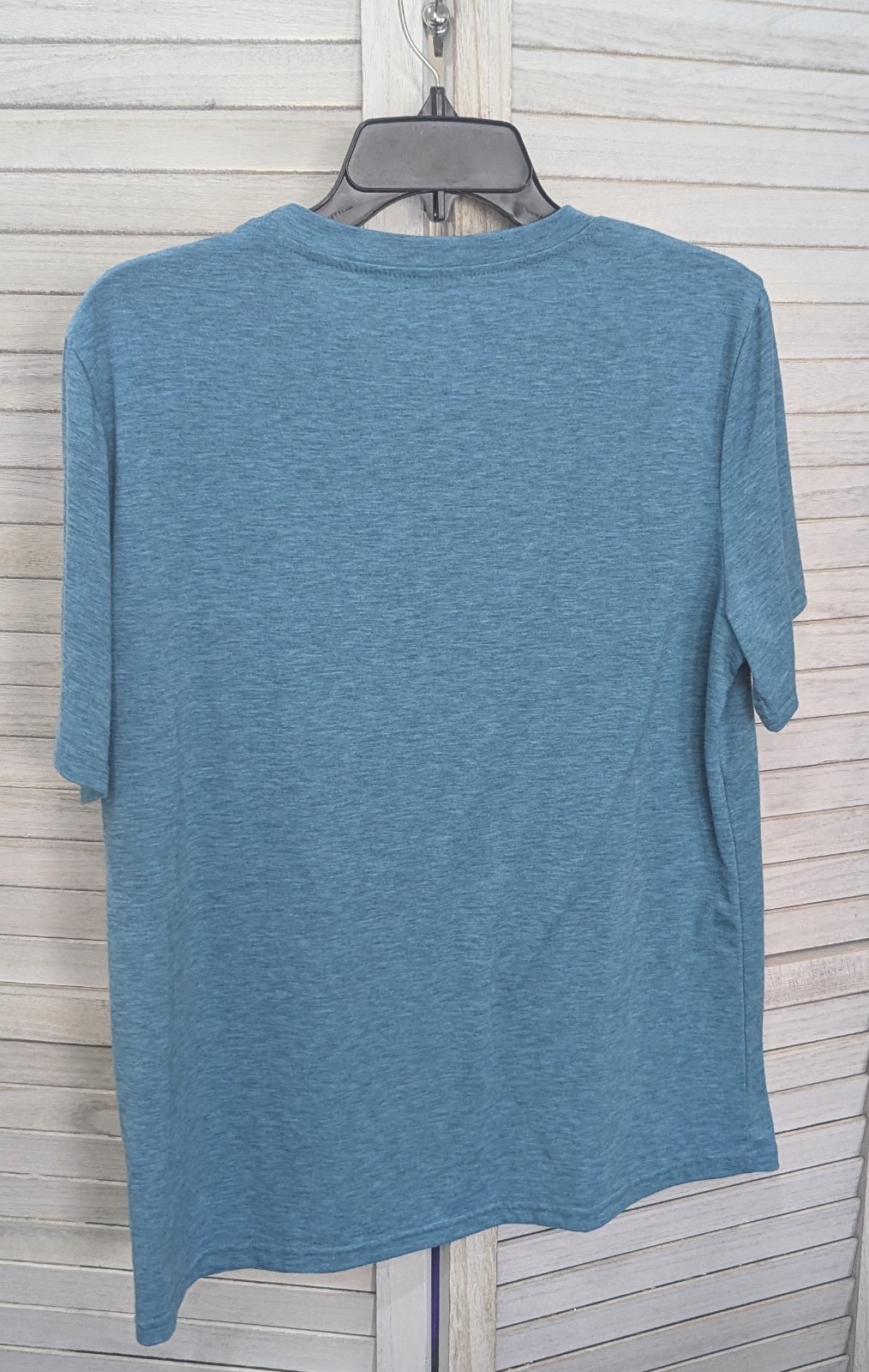 Teal Blue Graphic Sz L T-shirt Leopard Print Cowboy Hat “Howdy” Western Look