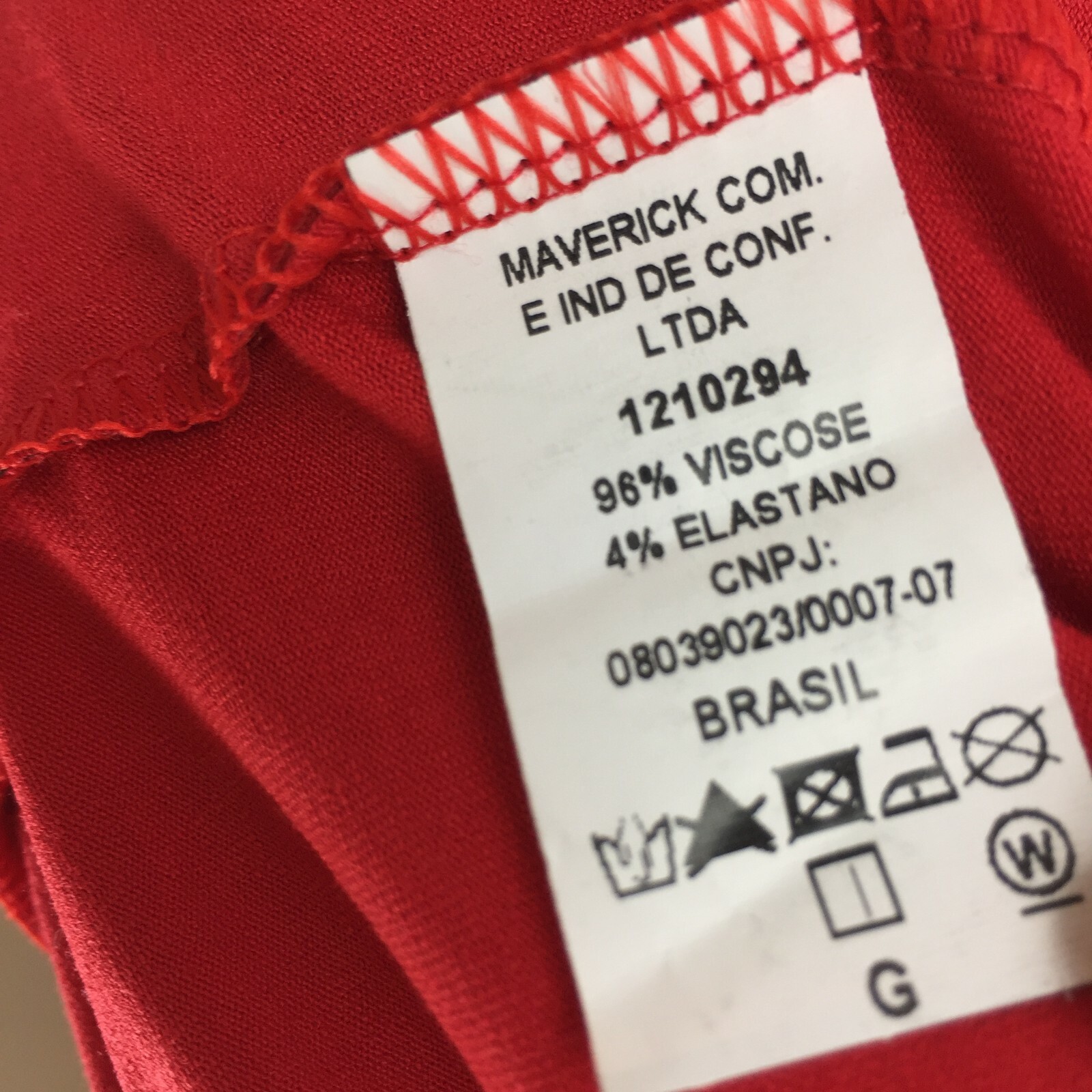 Handara One Shoulder Top XL Womens Red Black Made in Brazil Blouse NWT