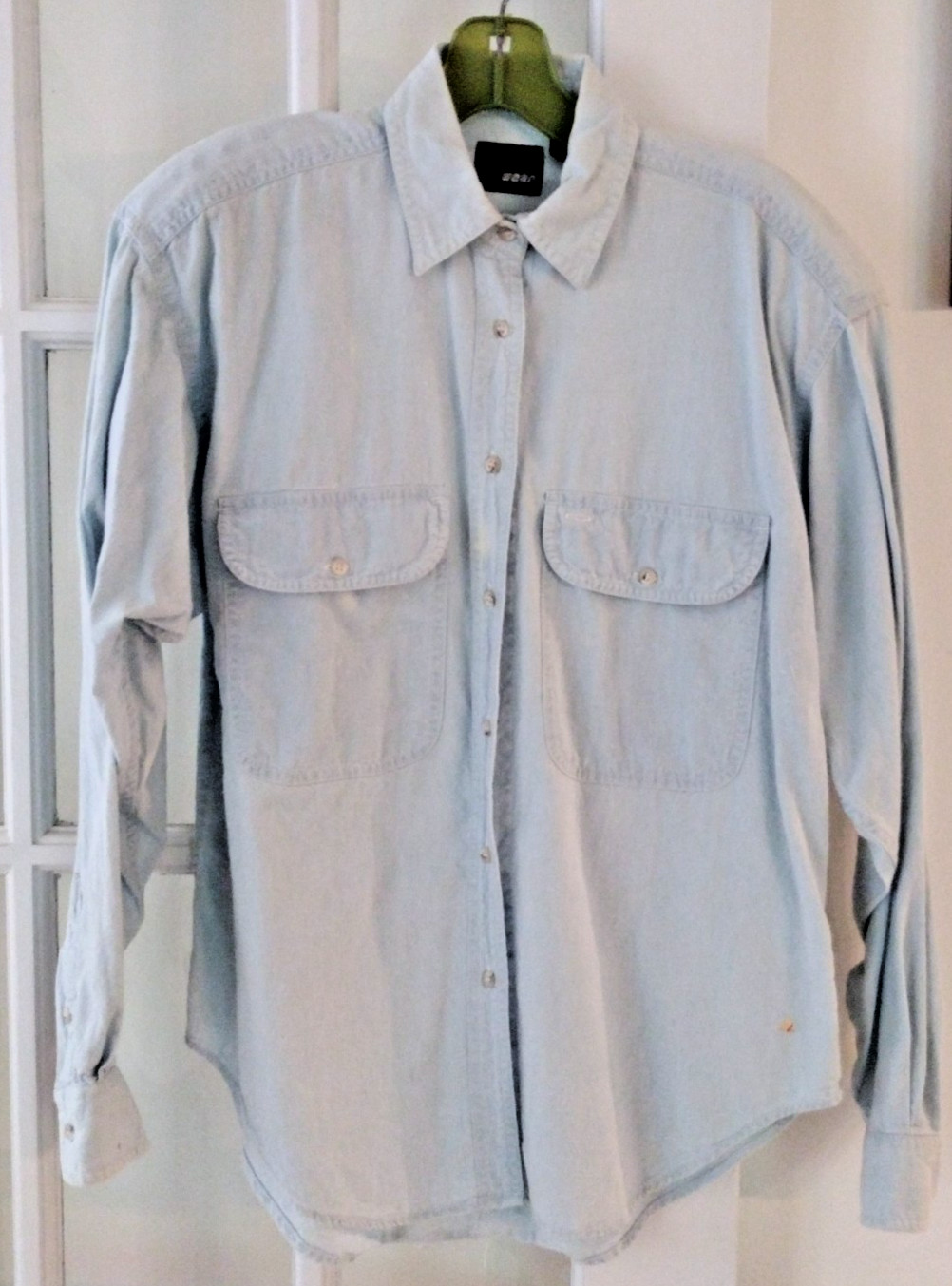 Liz Wear VINTAGE 90’s Women’s S Button Front Pockets Denim Long Sleeve Shirt