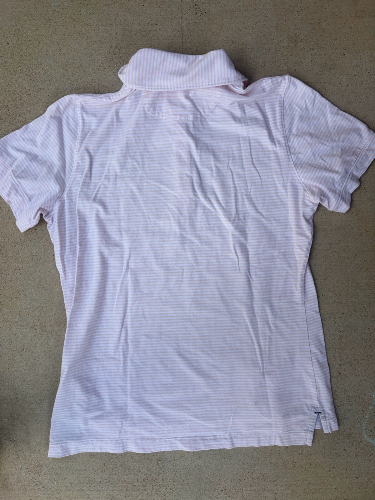 Magnolia Lane Collection Womens Medium Pink/White Striped Masters Golf Polo