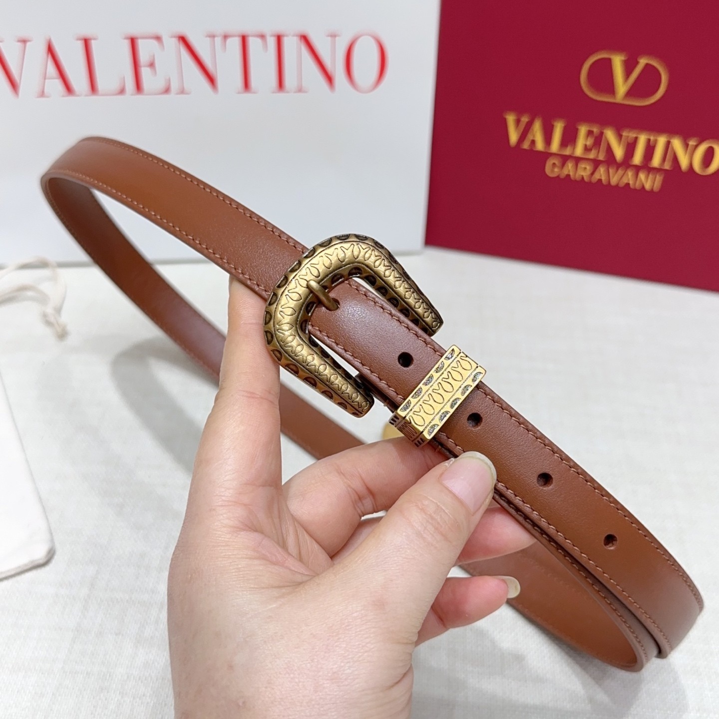 Authentic Valentino belt real leather women‘s width 2.0cm/0.79inch