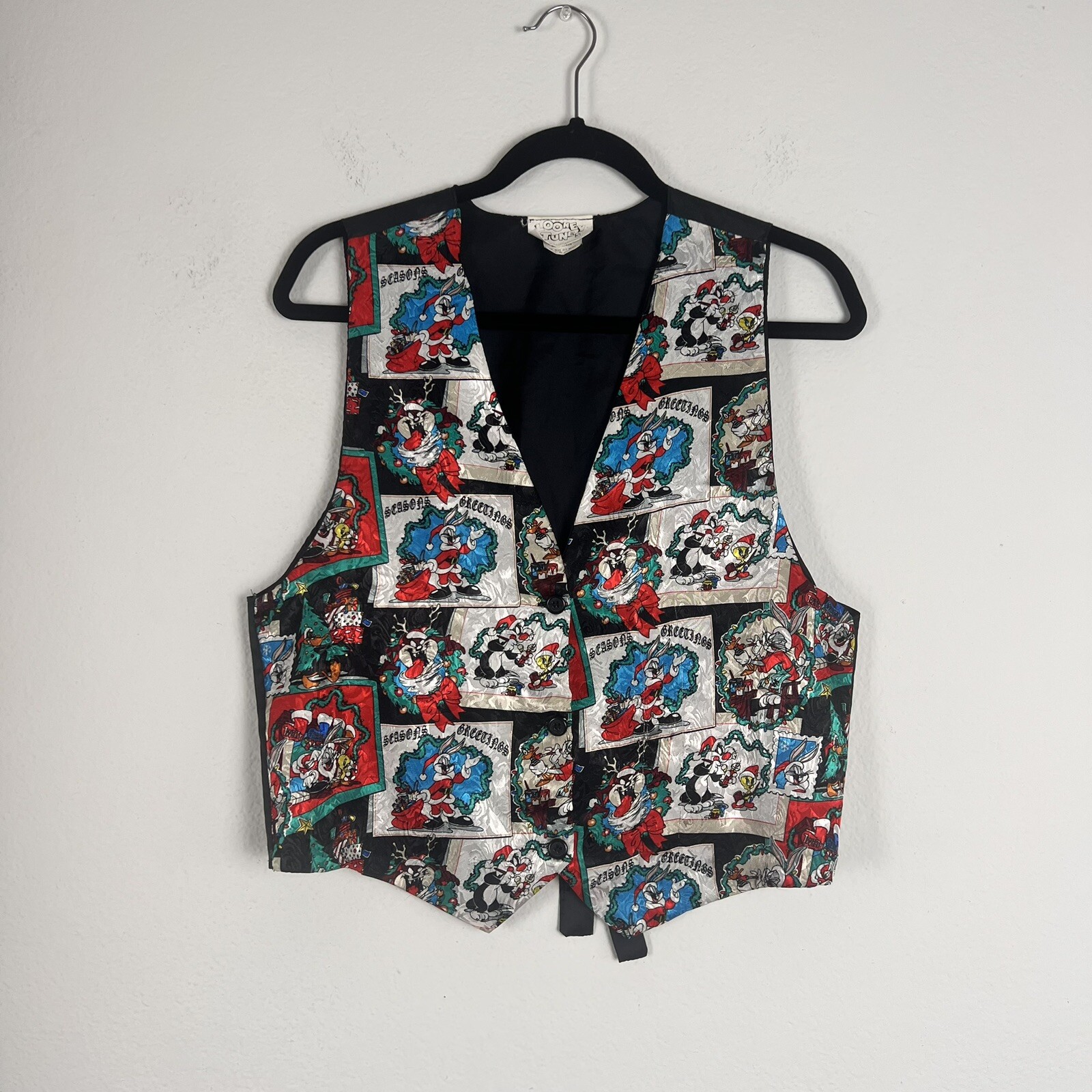 Looney Tunes Vintage 1994 Vest Season’s Greetings Christmas Top Unisex One Size