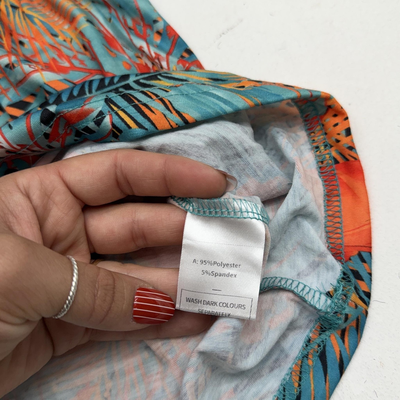 OFEEFAN Tank Top Womens XL Multicolor V Neck Sleeveless Floral Tropical Tunic