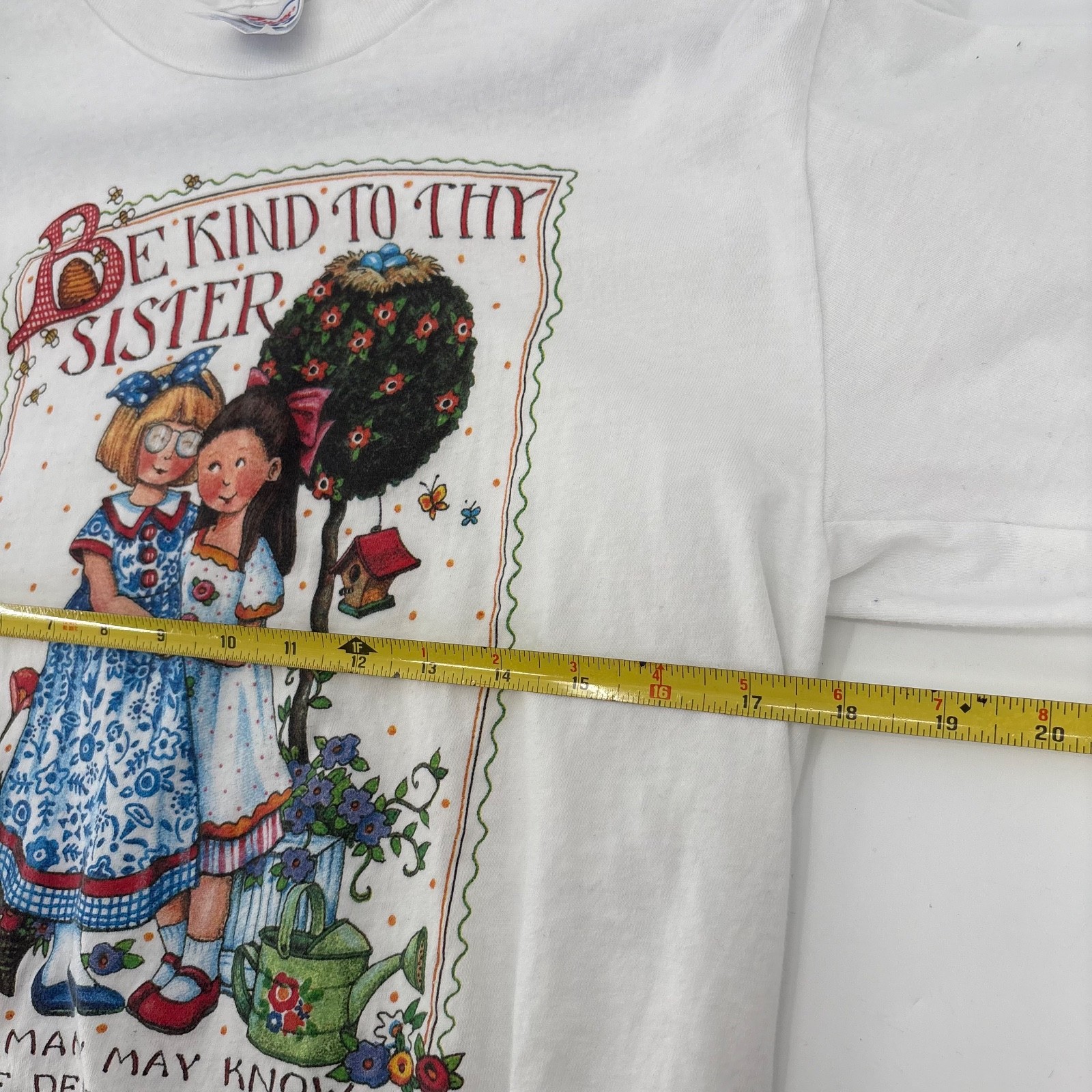 Mary Engelbreit Womens Medium Sister Shirt Be Kind Graphic Vintage Long Sleeve