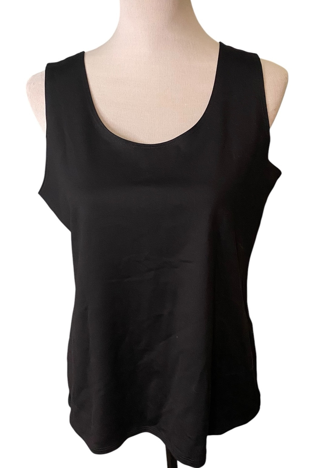 Chico’s Womens Black Classic Tank Wide Straps Stretch Top Size 2 US L 12/14