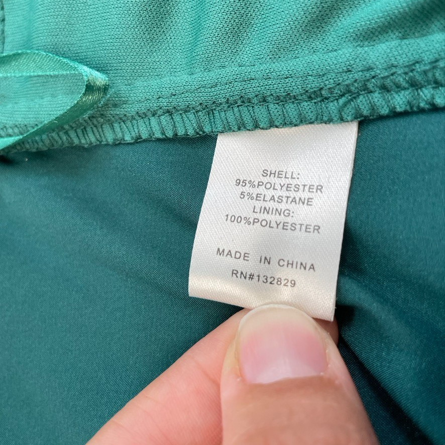 Superdown Sevilla Corset Top Womens Small Green Satin Strapless Club Festival
