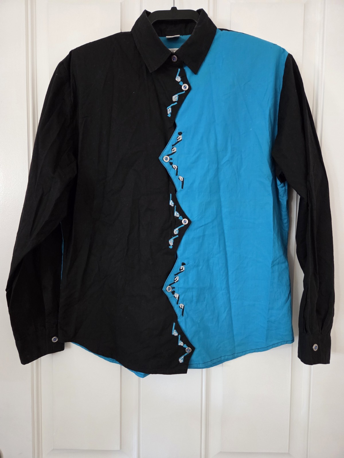 I ❤️ Cowboys Outwest Vintage Western Button Up Two Tone Shirt Women’s Small