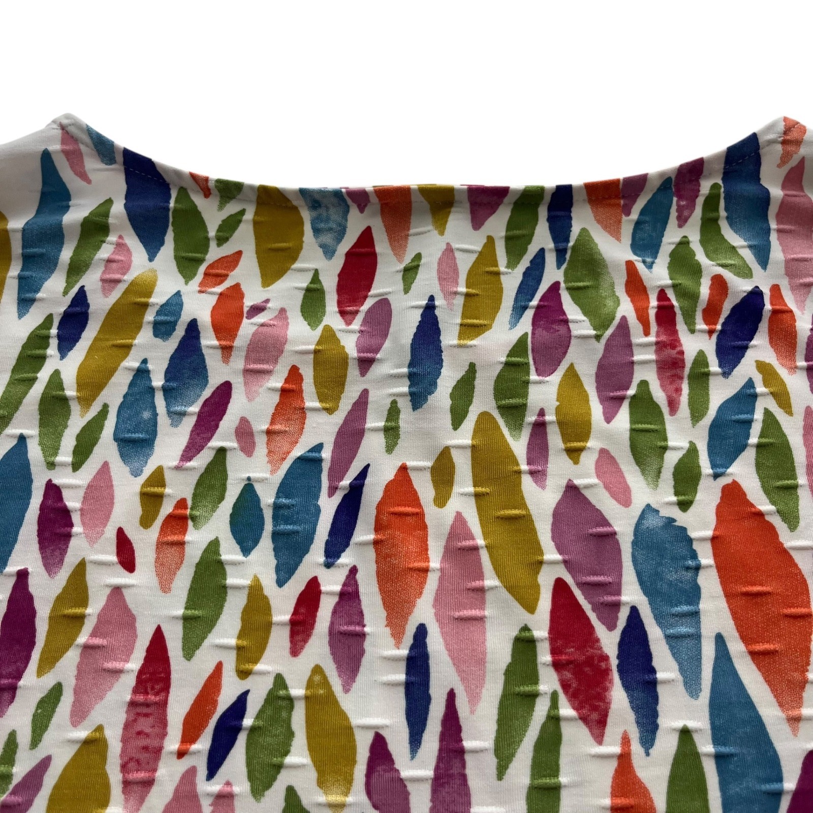 PURE ESSENCE Womens S Multicolor Abstract Pattern Tie Front Dolman Sleeve Blouse