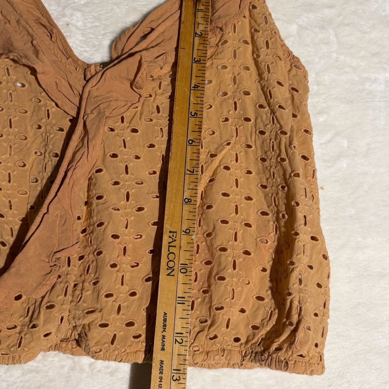 355 Free People Soulshine Eyelet Ruffle V-Neck Crop Top