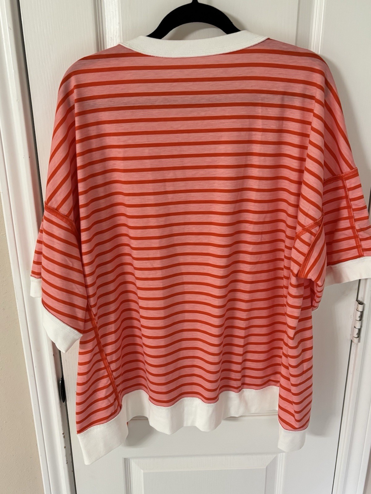 Boutique Women’s 2xl Pink And Red Striped Top Colorblock Trendy Top