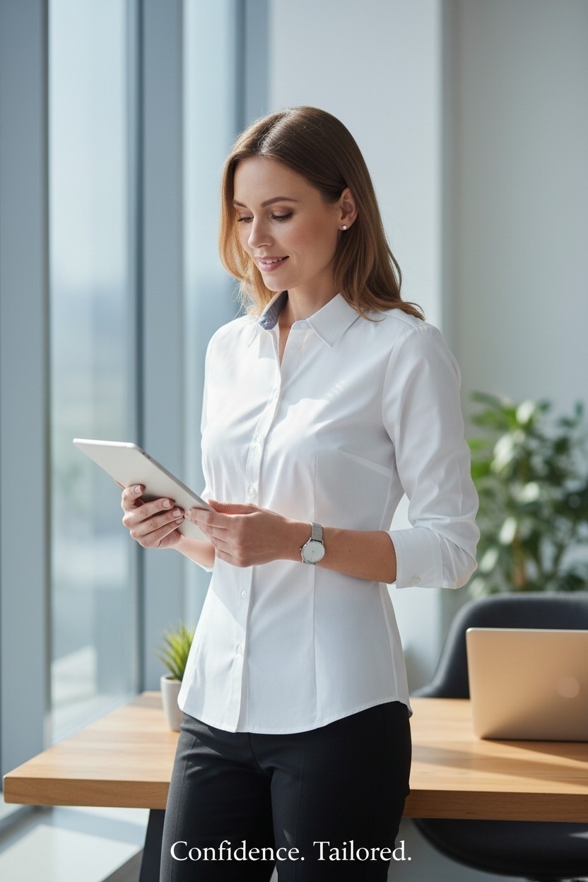 Ladies Cotton Plain Formal Office Party Work Shirts Blouse