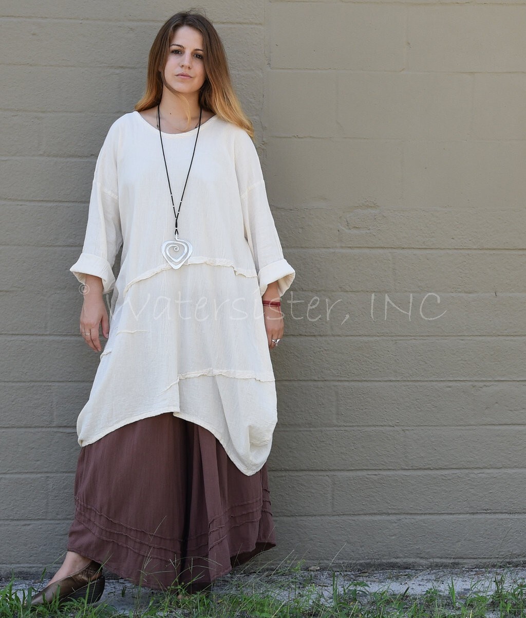 WATERSISTER Cotton Gauze DIVA Tunic Balloon Top 1(M/L/XL) 2(1X/2X) oh my COLORS