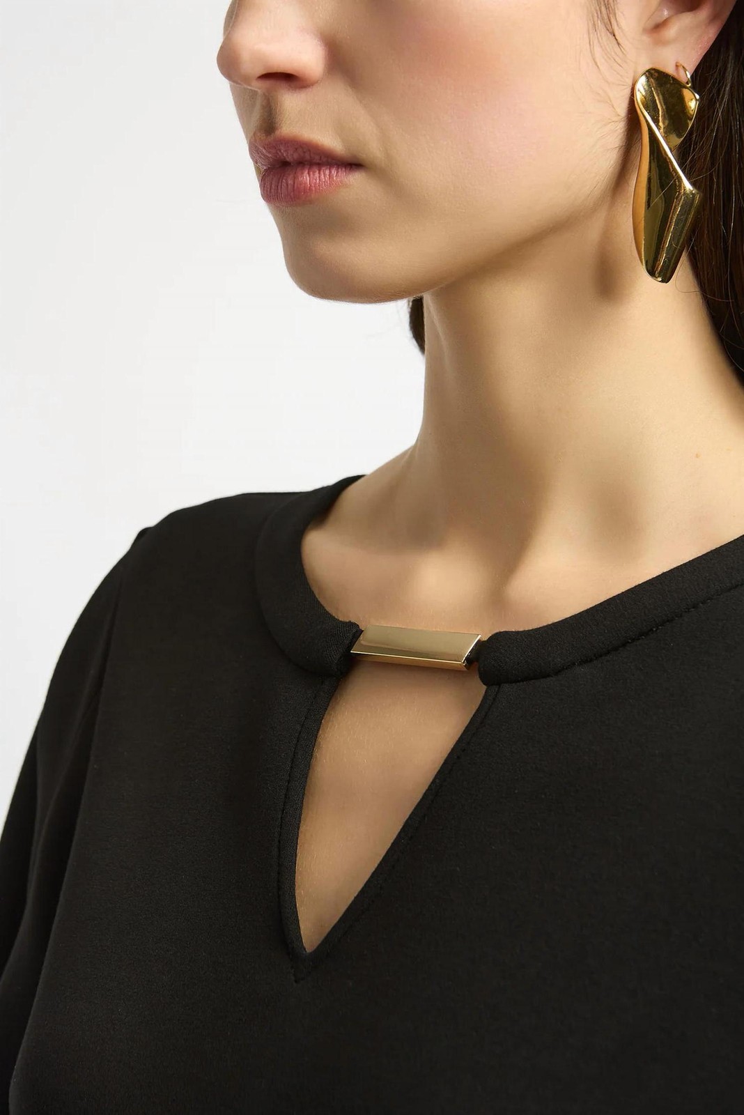 Joseph Ribkoff Keyhole Neckline 34 Puffed Sleeves Top Size 8 G1N