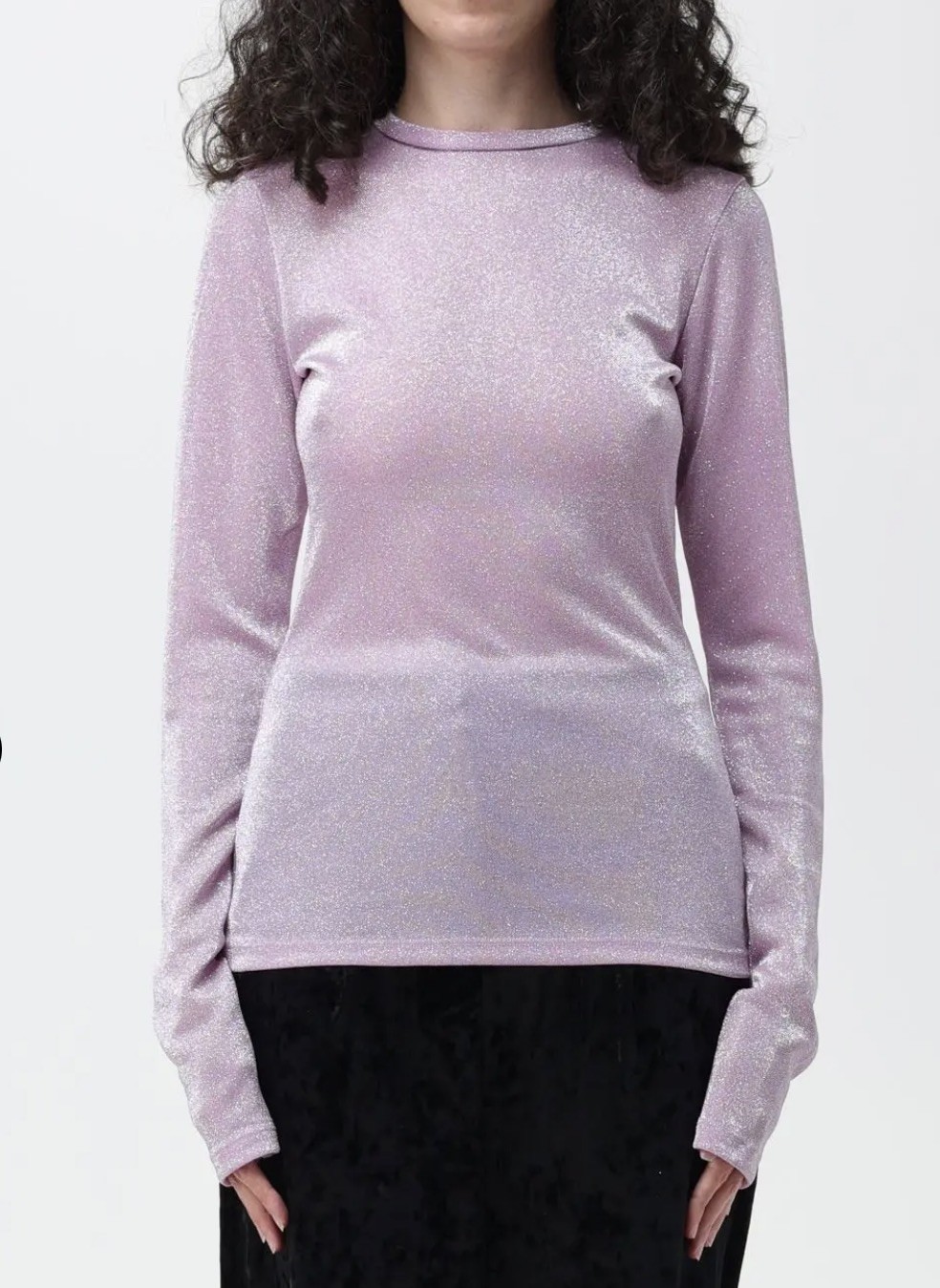 MSGM Milano Pink Glitter Long Sleeve Blouse Top Size 36, XS RRP £195 – New