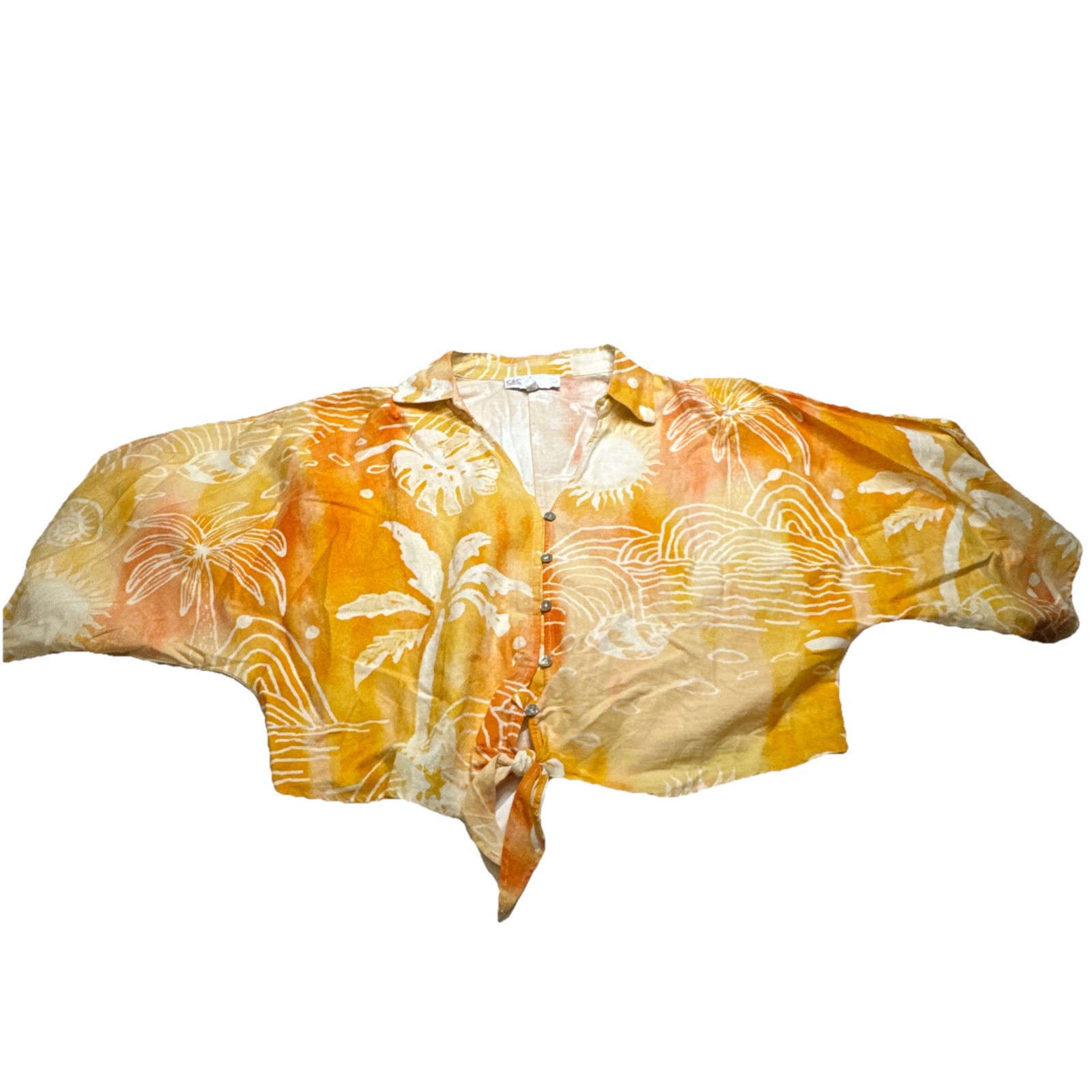 C&C California Women’s Large Hawaiian Tropical Shirt 55% Linen 45% Rayon