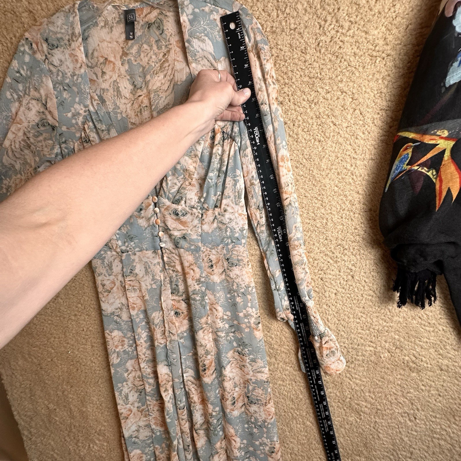 Kimono Womens One Size Floral Sz M Lightweight Boho Beach Vacation Cardigan