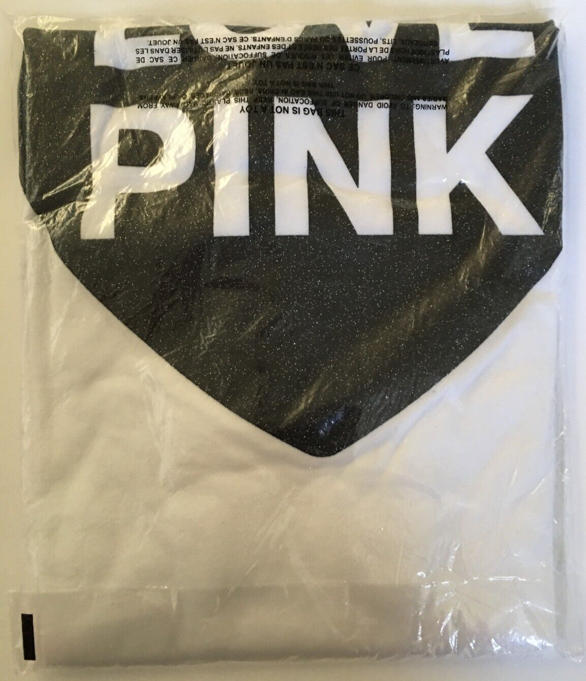Victoria’s Secret PINK Perfect T Shirt Originals Shine Tee Top Bling Logo M NWT