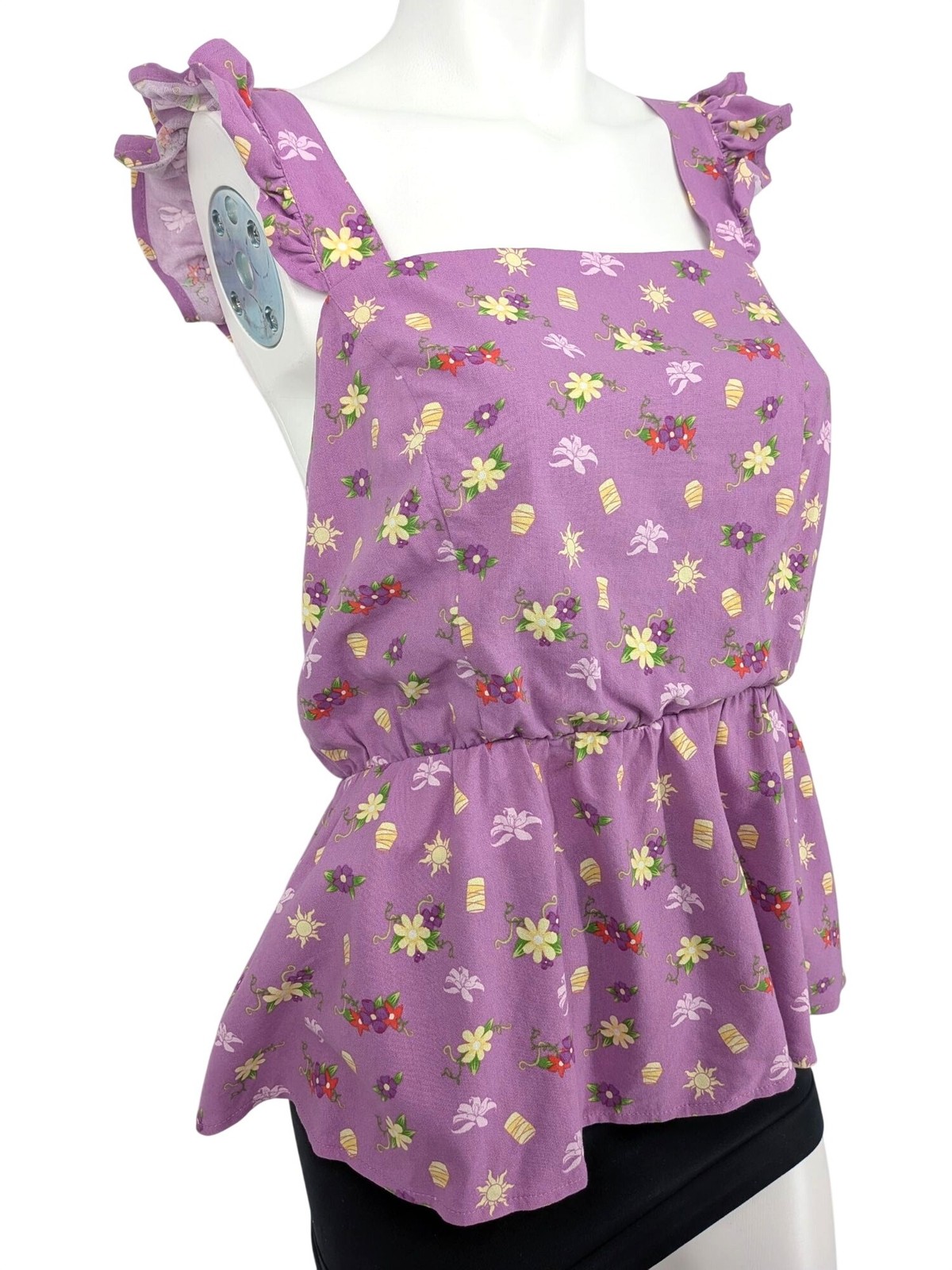 Disney Tangled Icons Tank Top Princess Floral Ruffled Cottage Whimsical Plus 1X