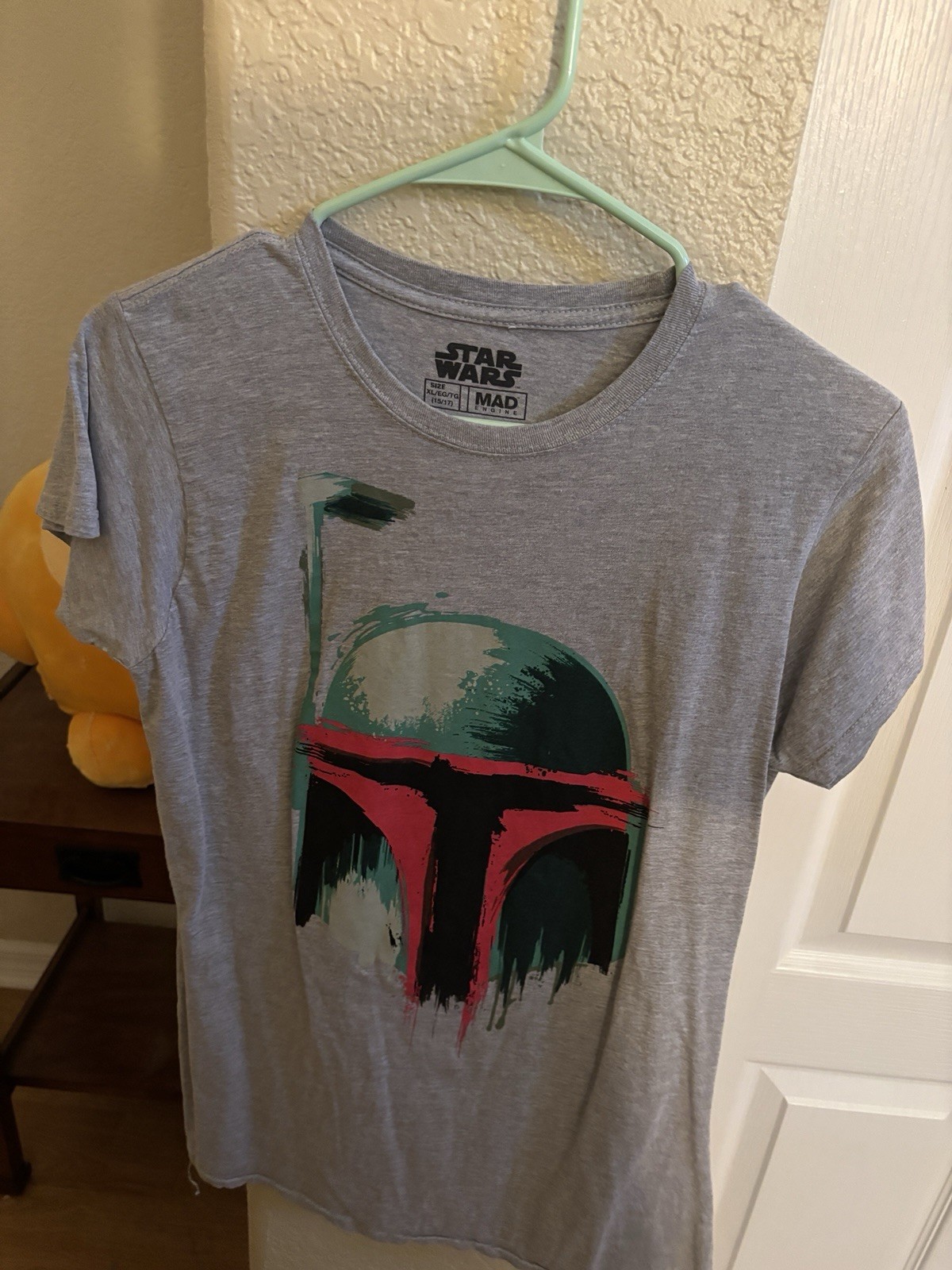 Star Wars Mad Engine Boba Fett Graphic Women’s Gray T-Shirt Size XL Short Sleeve
