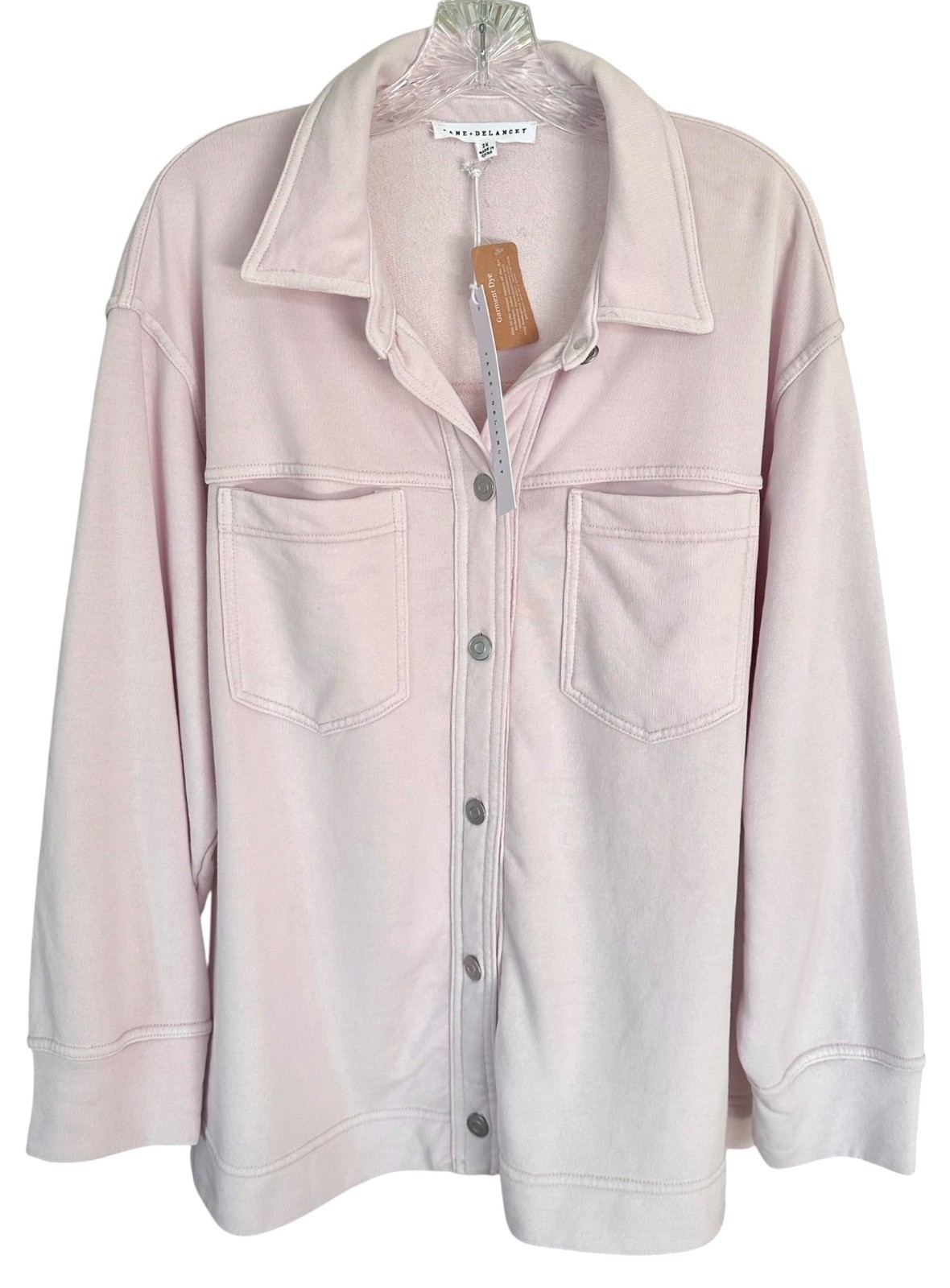 Jane & Delancey Women’s Button Down Shirt Top Garment Dye Plus Size 2X Pink