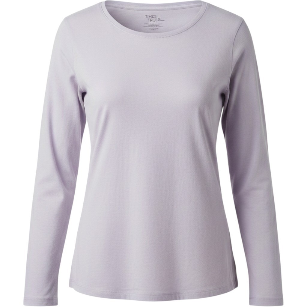 Time and Tru Soothing Lilac Relaxed Fit Long Sleeve Women Tshirt Size XL (16-18)