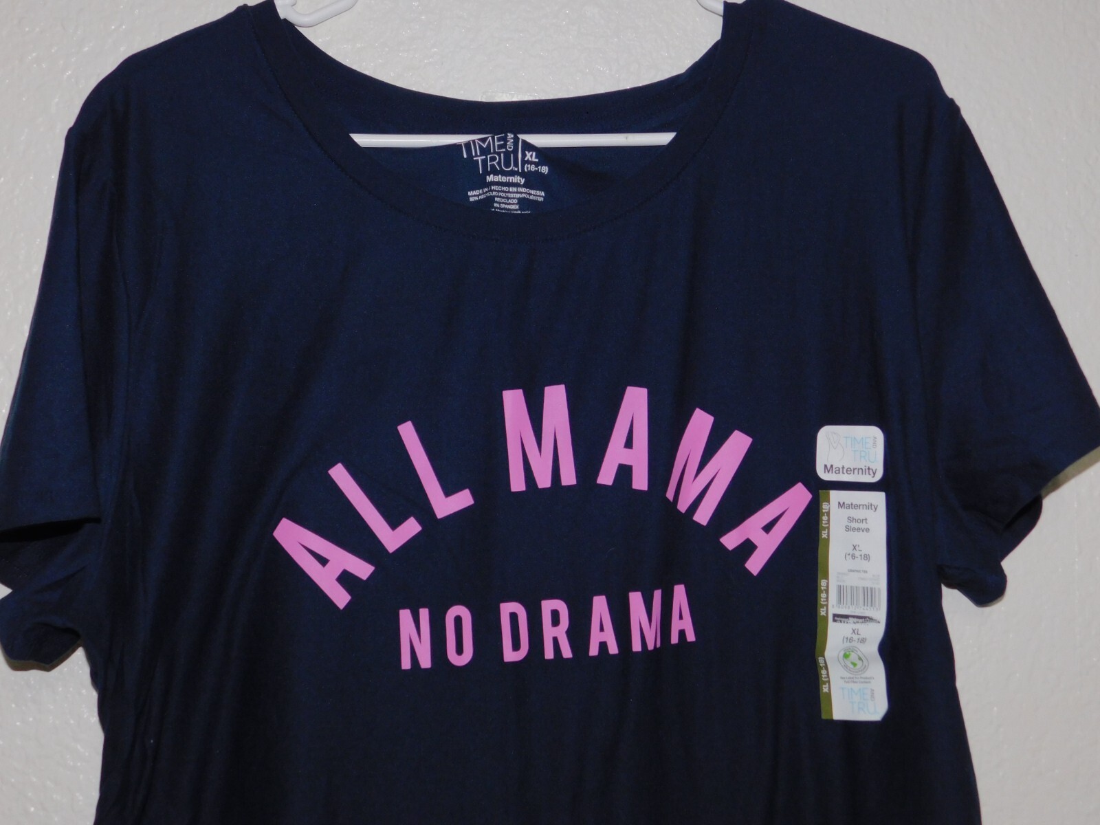 Maternity Shirt Top S Small Blue All Mama No Drama SOFT