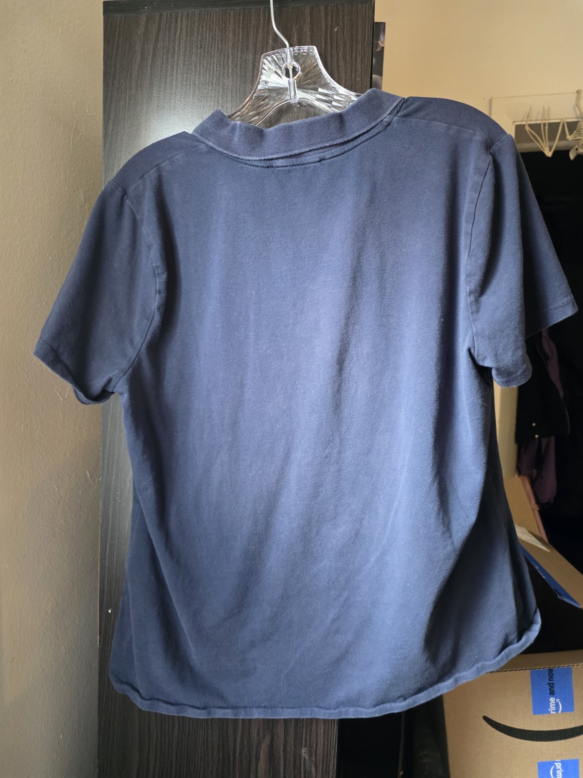 Michael Kors MK Ruched 1/2 Zip Polo T-Shirt Top Admiral Blue Womens Size XL