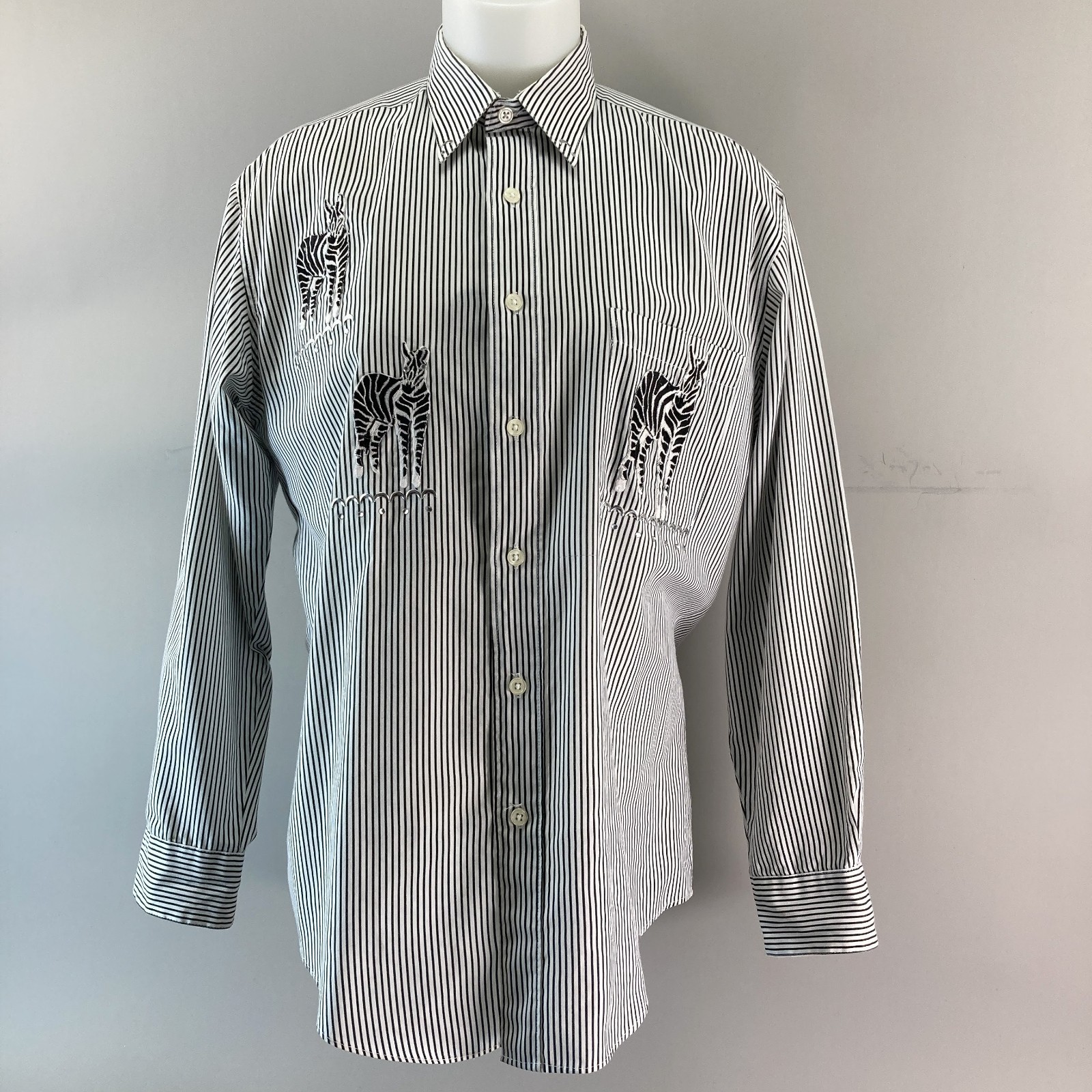 Mili Designs Womens S Zebra Applique Shirt & Undershirt Set Black White Stripe