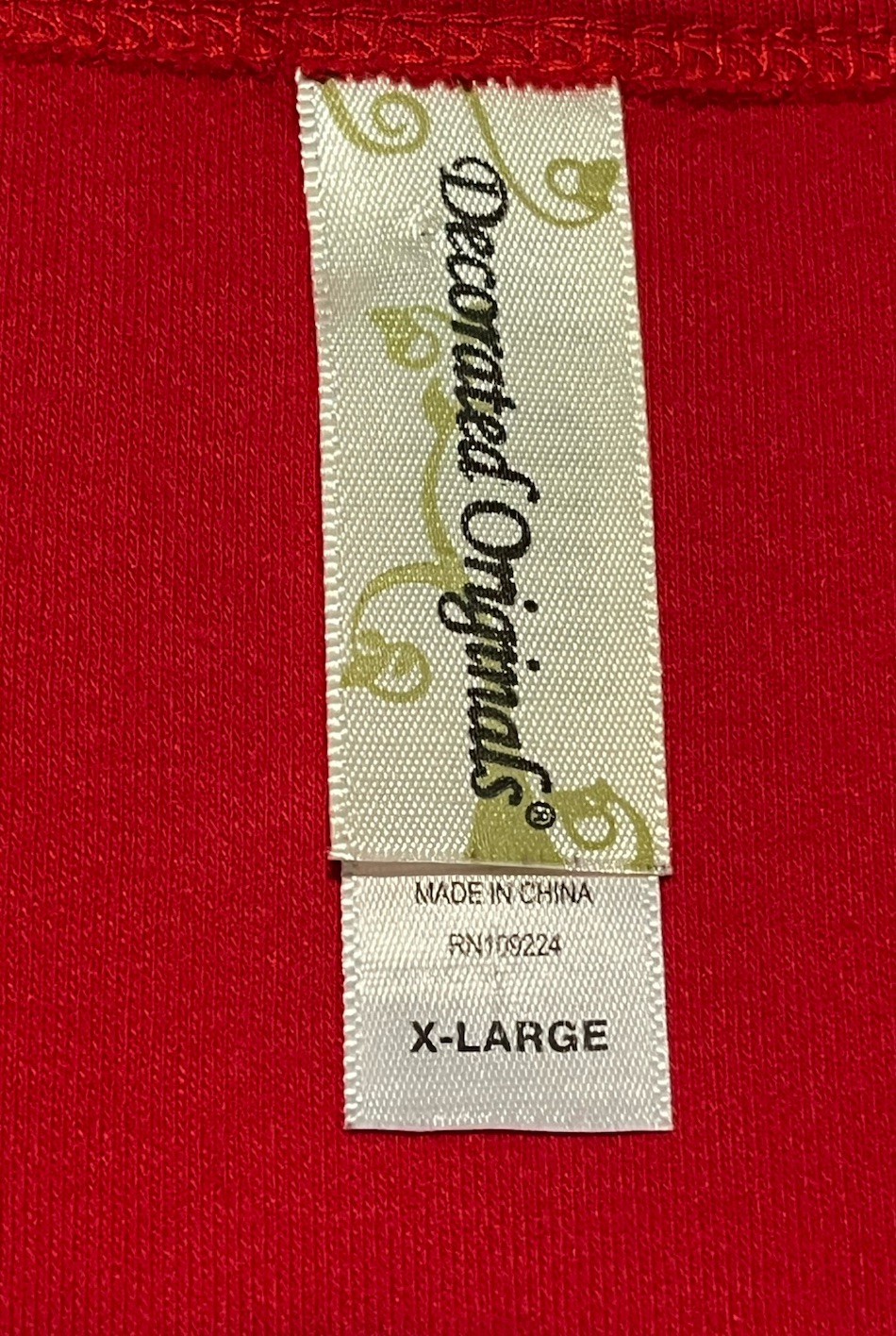Decorated Originals Christmas Women’s Red Embroidered Snowman size XL