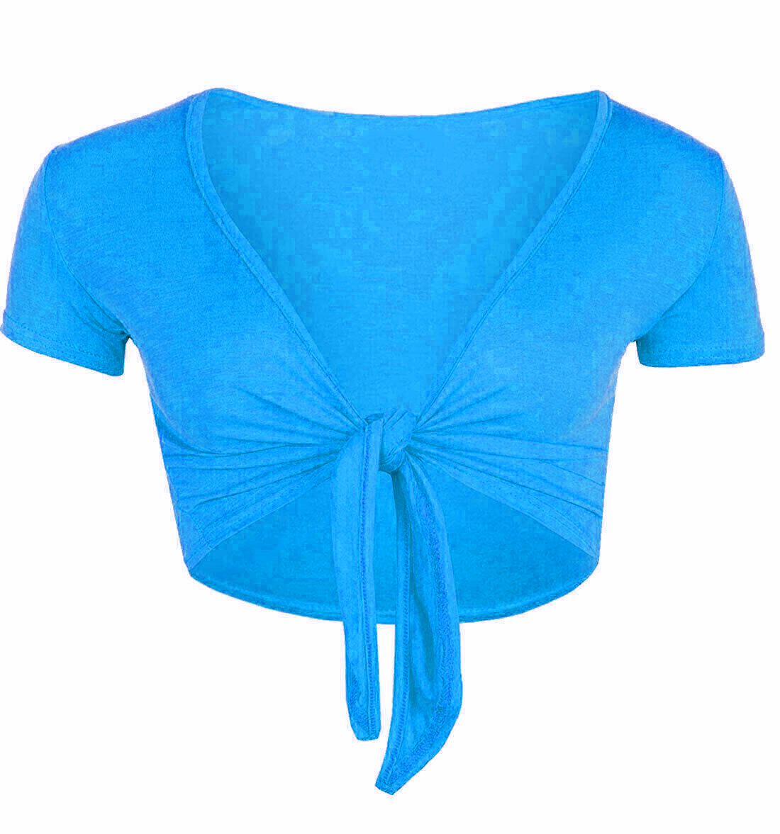 WOMEN TIE KNOT SHRUG TIE FRONT CROPPED BOLERO SHORT SLEEVE CARDIGAN PLUS SIZE