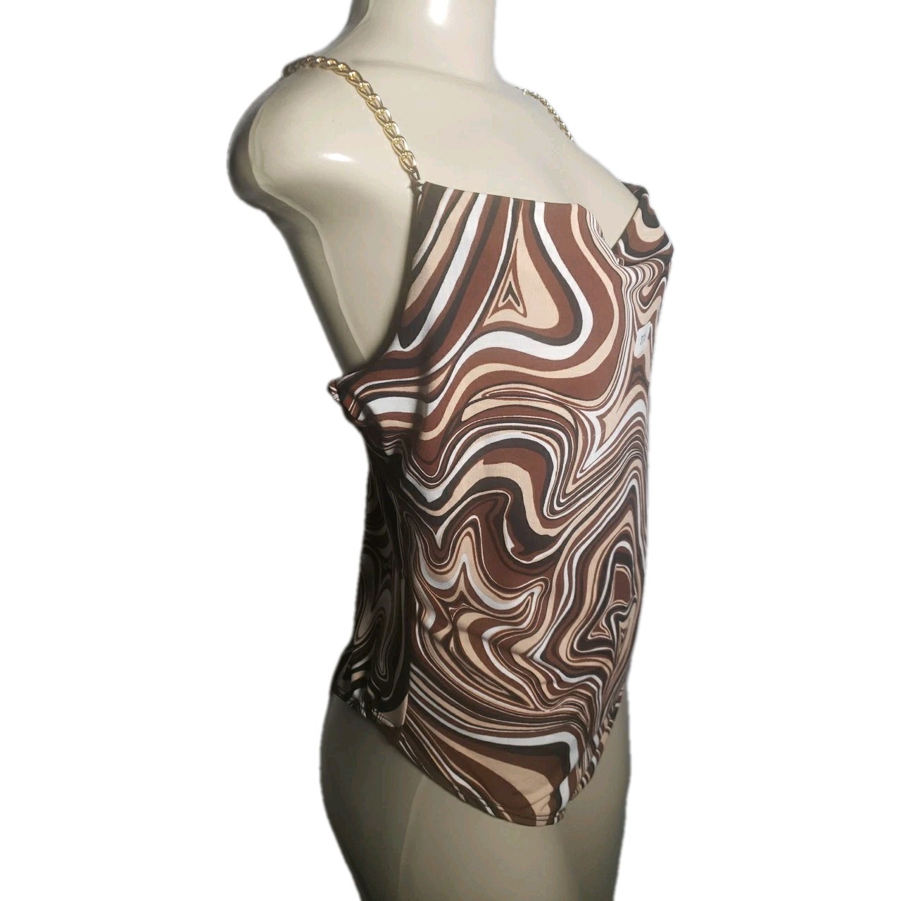 Rue21 Chain Straps Bodysuit Bodycon Cheeky Sexy Boho Artsy Size XLarge
