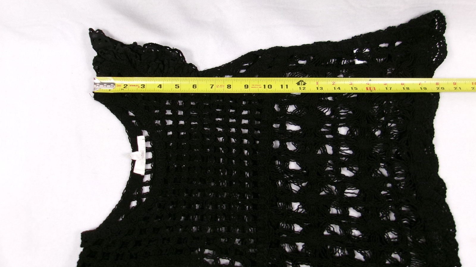 &marci En Merci Black Crochet Lace Ruffle Top Women’s L