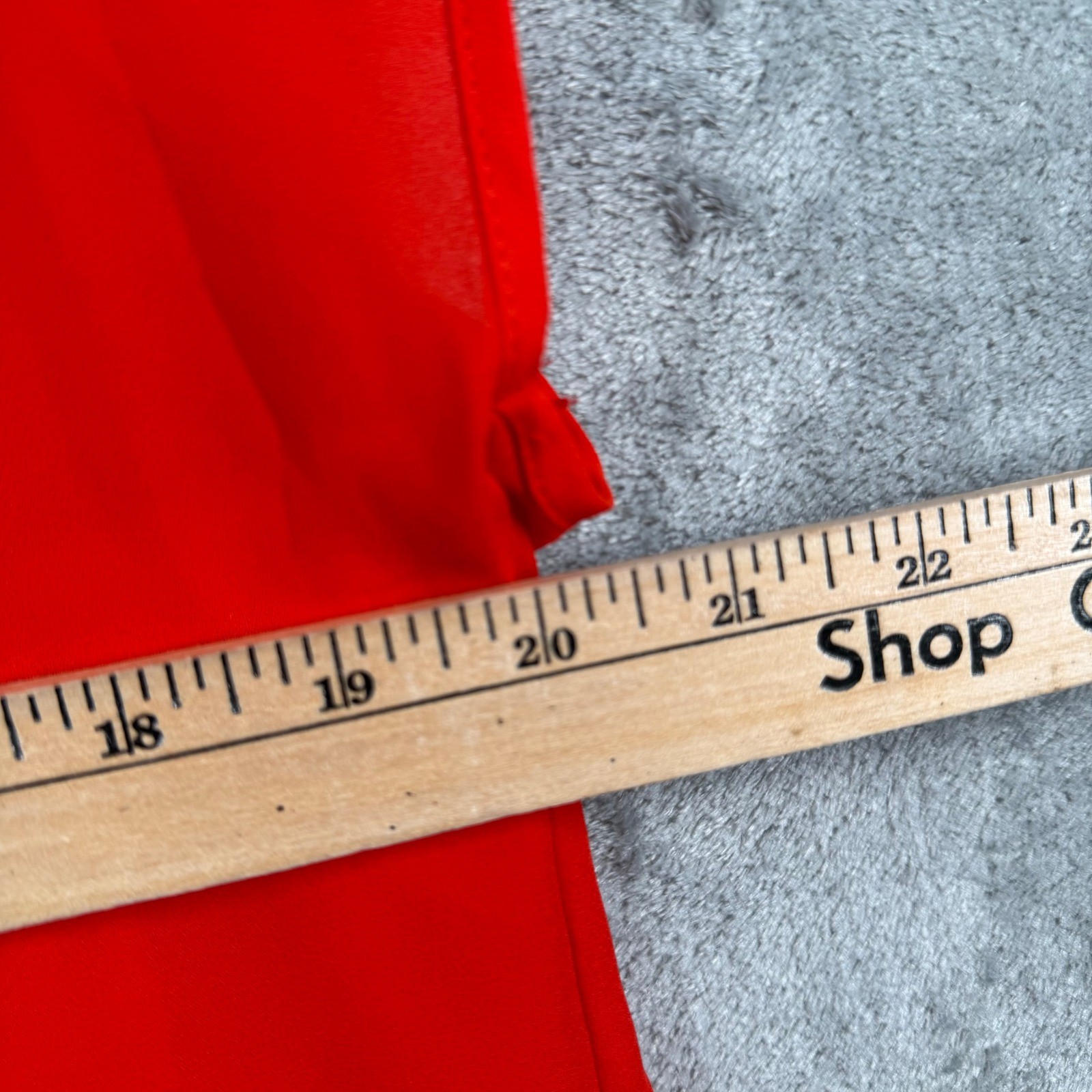 Pleione Red Faux Wrap Blouse Medium High Low Drape Top Minimalist Office Siren