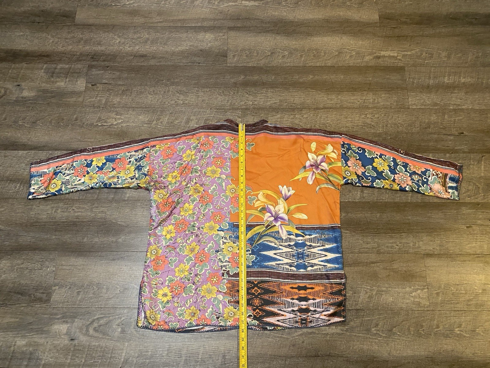 JOHNNY WAS Allie Silk Button Down Blouse Oversized Tunic BOHO Floral M