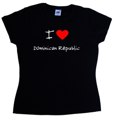 I Love Heart Dominican Republic Ladies T-Shirt