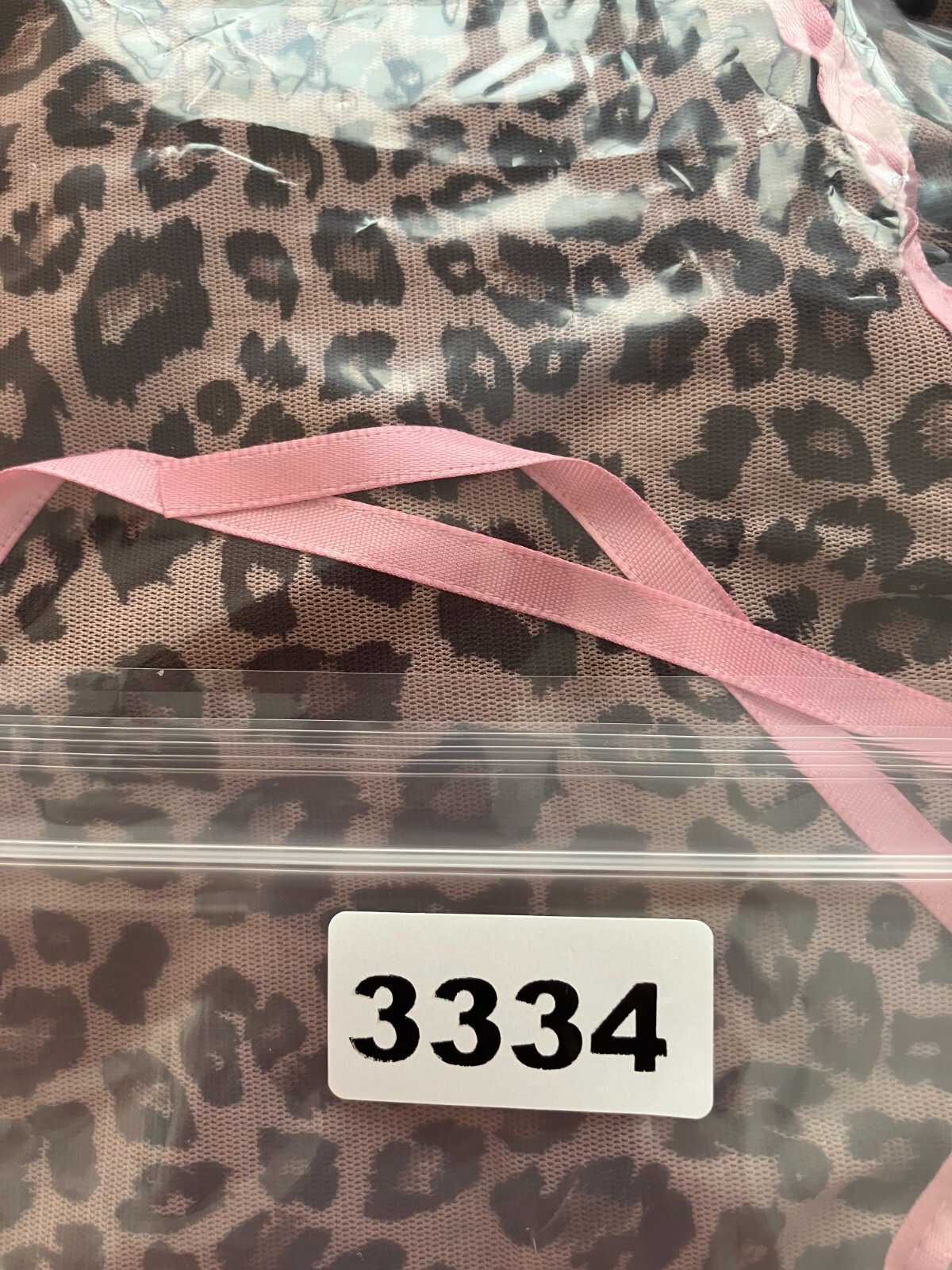 Romwe Leopard Print Cami Top 3XL Plus Size Pink Trim Mesh Lingerie Tank