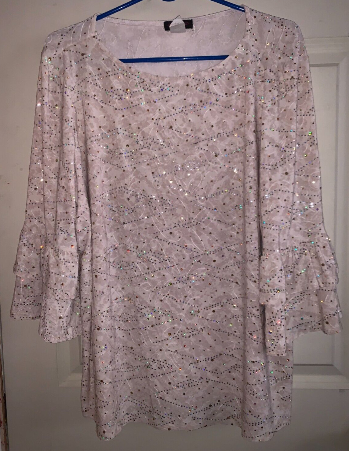 Cocomo Blouse for Women in Glitter Ivory size 1X