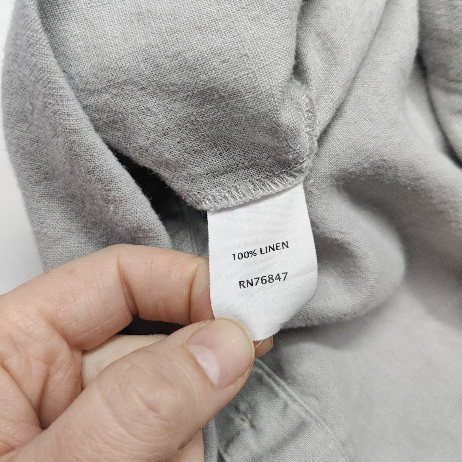 Apropos 100% Linen Button Up Shirt Taupe Gray Medium Neutral Coastal Minimalist