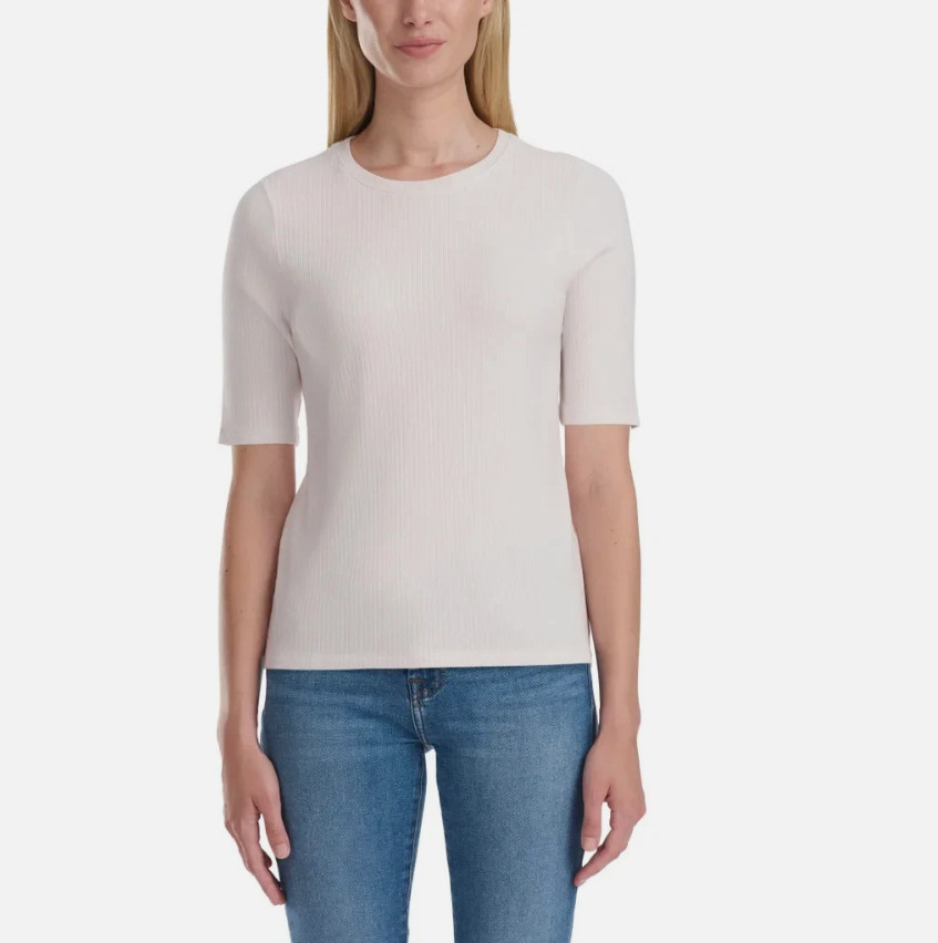 Splendid Women’s Ribbed Elbow Sleeve Top, cream, Small