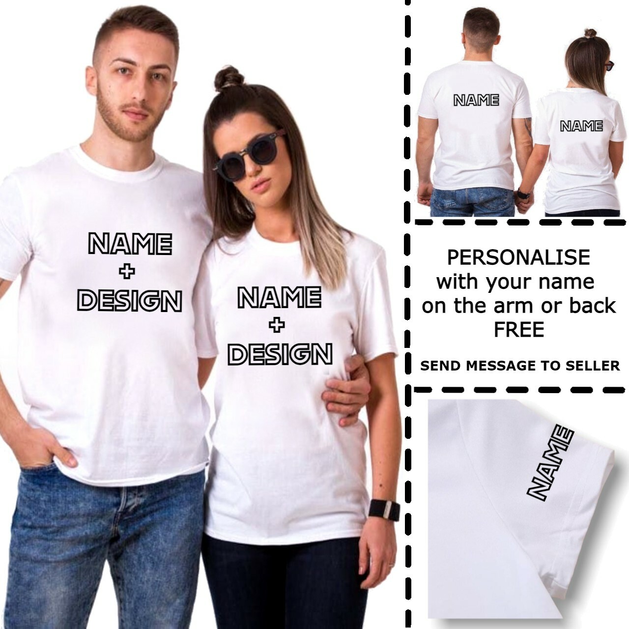 T-shirt with nice message for new couple! customized by order barium colors 270