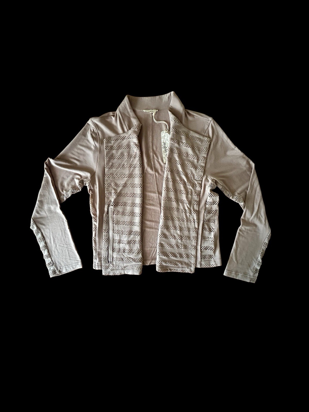 Buttery Modal Knit Taupe Drape Jacket: Keyhole Detail Long Sleeve Choose M/L