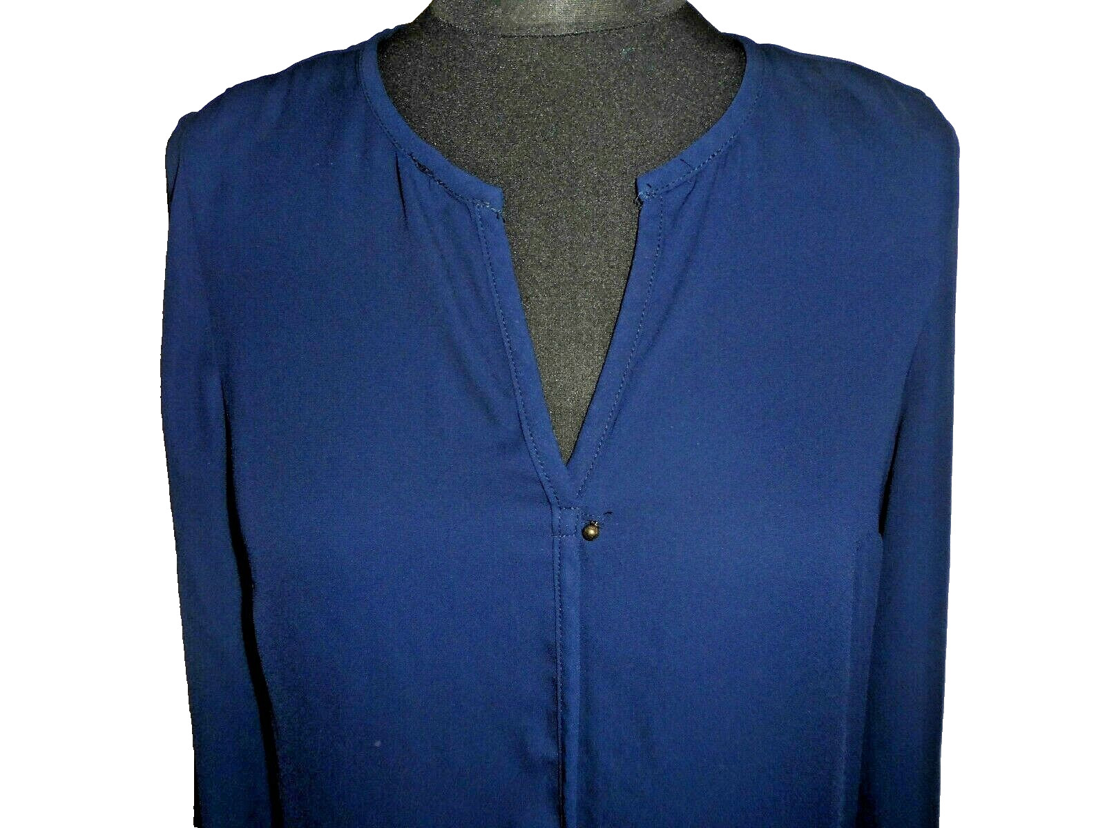F&F Navy Blue Chiffon Long Sleeve Tunic UK 8-10 *in exc cond*